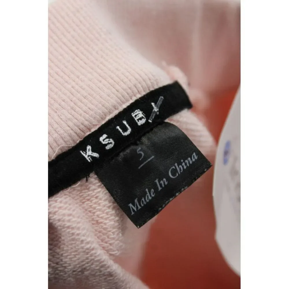 Ksubi Girls Cotton Stretch Cuffed Ankle Sweatpants Pink Size 5